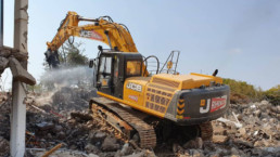 Excavator in action from Rhino Plant Hire Botswana